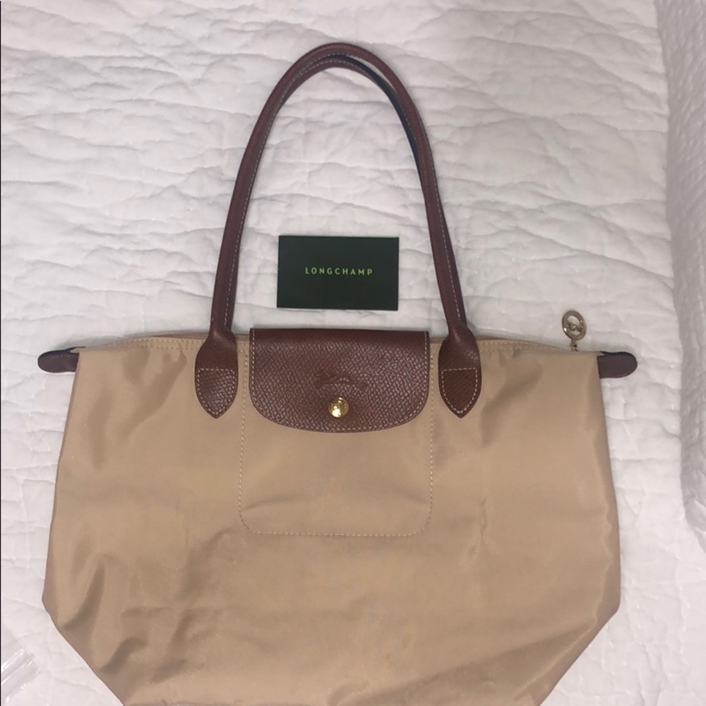 Longchamp Le Pliage small tote bag in tan